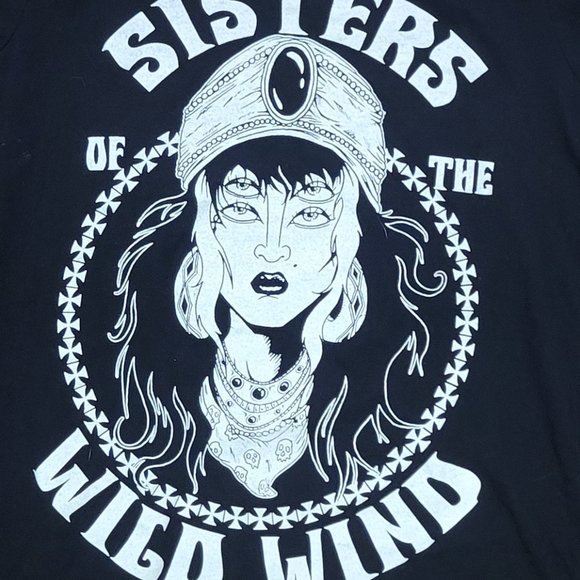 WOMENS BELLA CANVAS - SISTERS OF THE WILD WIND TSHIRT - BLACK - Picture 4 of 7